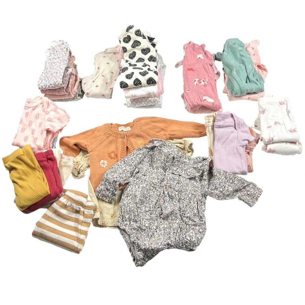 30 Piece Baby Girl Bundle 0-3m, 3-6m, 6m EUC